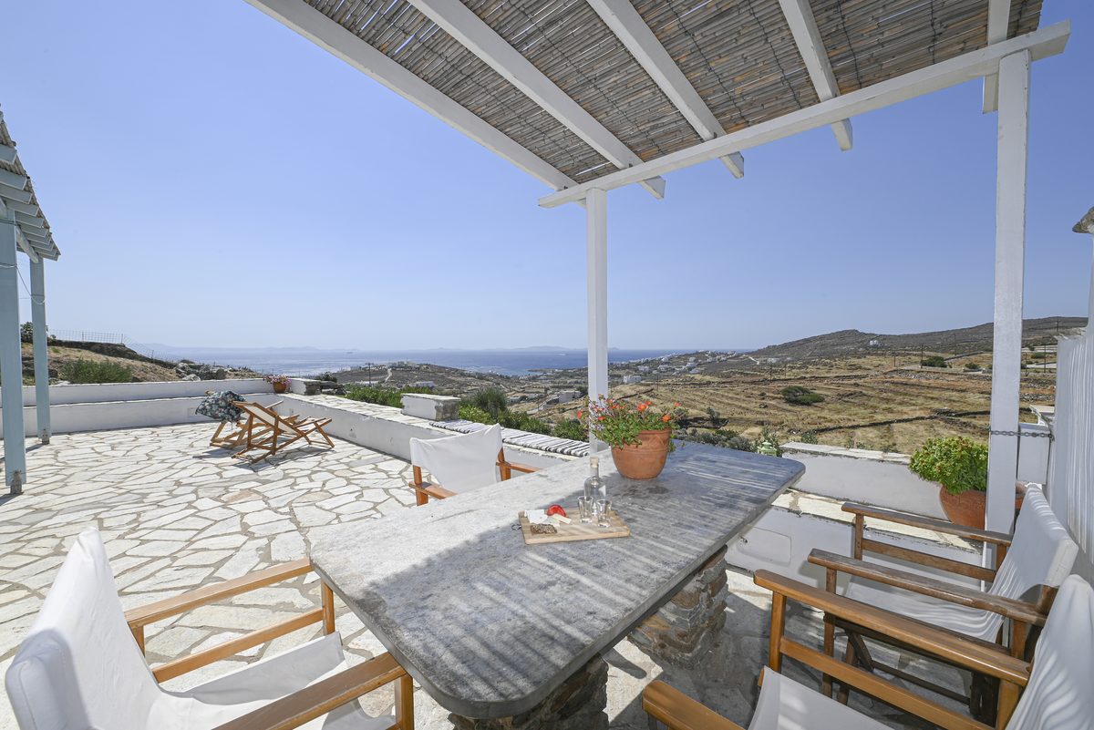 Pergola terrace with Aegean view